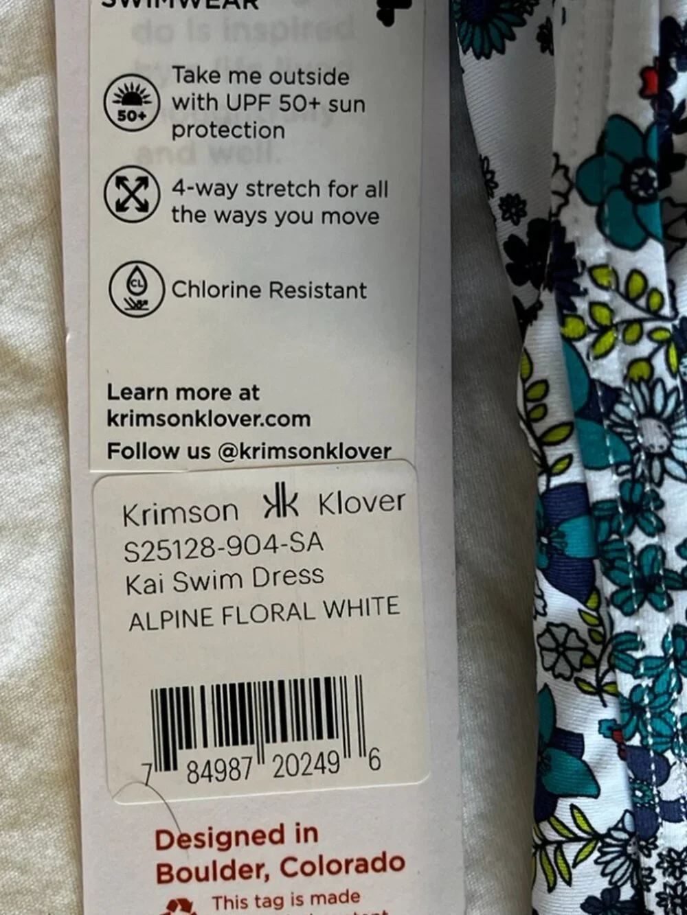 Krimson & Klover Woman's One-Piece Kai Alpine Floral Summer Swim Dress Sz sm